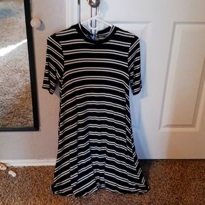 Black and white striped dress